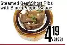 Nations Fresh Foods Steamed beef short ribs with black pepper sauce offer