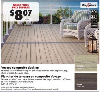 Home Hardware Voyage composite decking 7/8" X 5-1/2" X 12" offer
