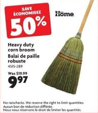 Home Hardware Heavy duty corn broom offer