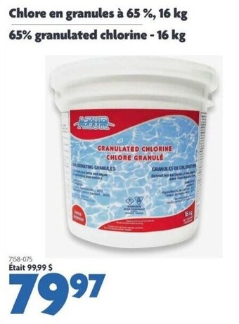 Home Hardware 65% GRANULATED CHLORINE - 16 kg offer