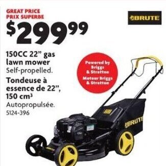 Home Hardware 150CC 22" gas lawn mower Self-propelled. offer