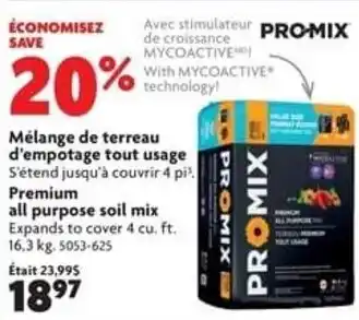 Home Hardware Premium all purpose soil mix 16,3 kg. offer