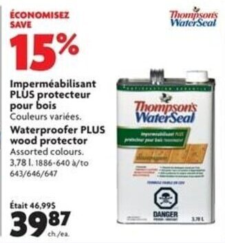 Home Hardware Waterproofer PLUS wood protector offer