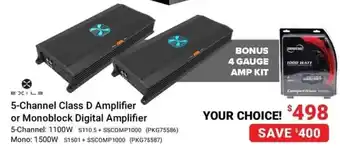 Visions Electronics EXILE 5-Channel Class D Amplifier or Monoblock Digital Amplifier offer