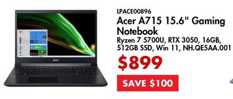 Canada Computers LPACE00896 Acer A715 15.6" Gaming Notebook offer