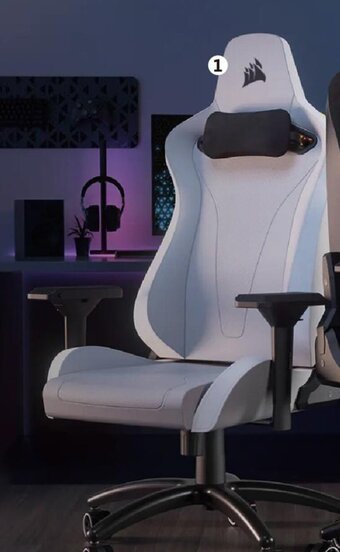 Canada Computers 1HOCOI00047 CORSAIR TC200 Leatherette Gaming Chair - Standard Fit,Grey/White or Black offer