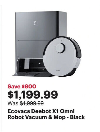 Best Buy Ecovacs Deebot X1 Omni Robot Vacuum & Mop - Black offer