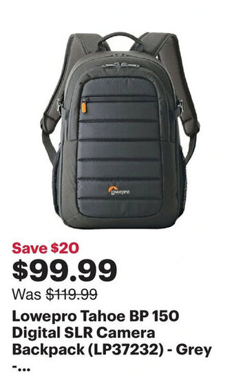 Best Buy Lowepro Tahoe BP 150 Digital SLR Camera Backpack (LP37232) - Grey offer