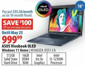 London Drugs ASUS Vivobook OLED Windows 11 Home | #X1603ZA-DS51-CA offer