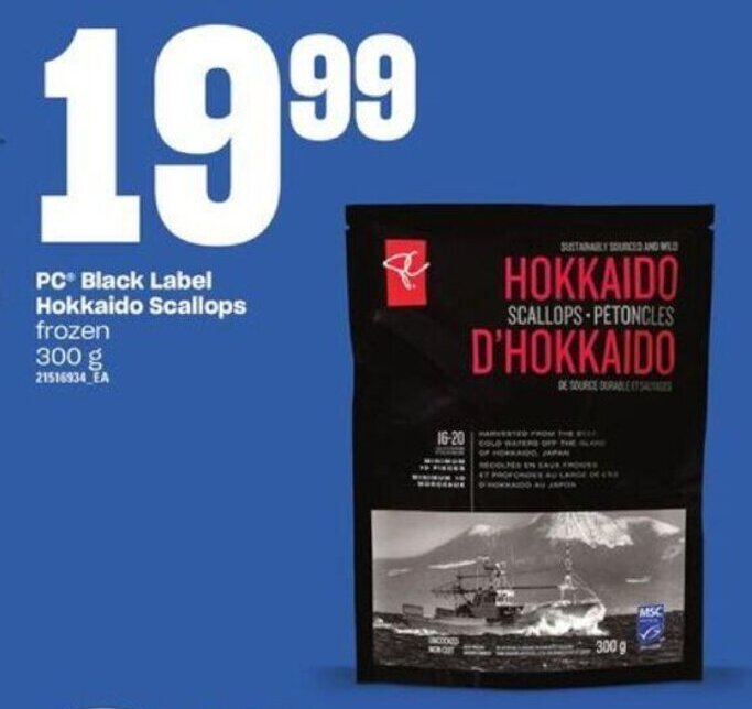 Zehrs Markets PC Black Label Hokkaido Scallops frozen offer