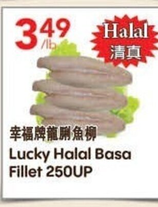Lucky Supermarket Lucky Halal Basa Fillet 250UP offer