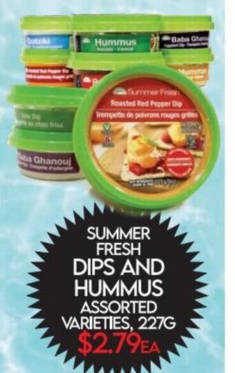 Fiesta Farms SUMMER FRESH DIPS AND HUMMUS ASSORTED VARIETIES, 227G offer