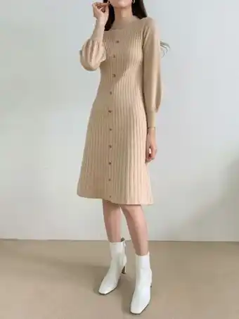 SheIn Dazy mock neck single breasted sweater dress offer