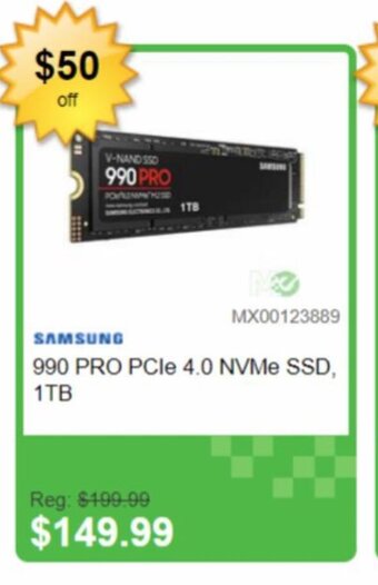 Memory Express SAMSUNG 990 PRO PCIe 4.0 NVMe SSD, 1TB offer