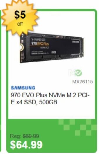 SAMSUNG 970 EVO Plus NVMe M.2 PCI-Ex4 SSD, 500GB