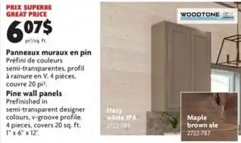 Home Hardware Pine wall panels 1" x 6" x 12" offer