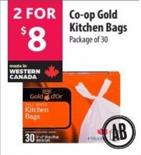 Co-op Gold Kitchen Bags Package of 30