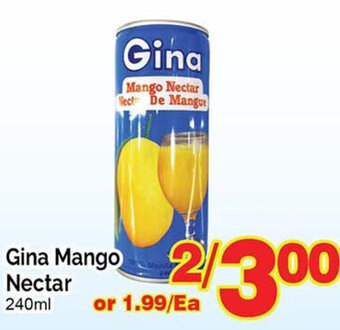 T&T Supermarket Gina Mango Nectar 240ml offer