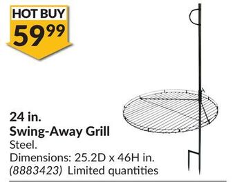 Princess Auto 24 in. swing-away grill offer