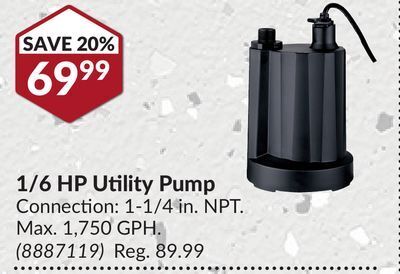 Princess Auto 1/6 hp utility pump offer