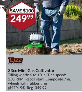 Princess Auto 33cc mini gas cultivator offer