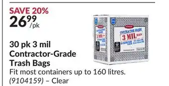 Princess Auto 30 pk mil contractor-grade trash bags offer