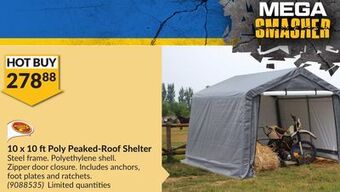 Princess Auto 10 x 10 ft poly peaked-roof shelter offer