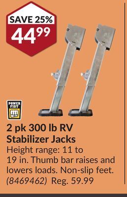 Princess Auto 2 pk 300 lb rv stabilizer jacks offer