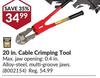 Princess Auto 20 in. cable crimping tool offer