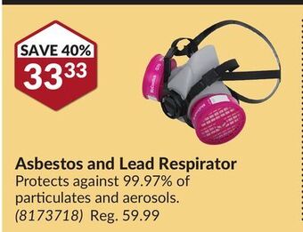 Princess Auto Asbestos and lead respirator offer