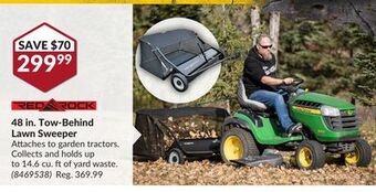 Princess Auto 48 in. tow-behind lawn sweeper offer