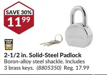 Princess Auto Power fist 2-1/2 in. solid-steel padlock offer