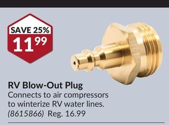 Princess Auto Rv blow-out plug offer