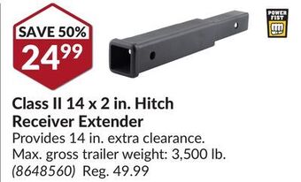 Princess Auto Class ii 14 x 2 in. hitch receiver extender offer