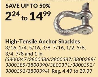 Princess Auto High-tensile anchor shackles offer