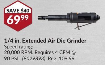 Princess Auto 1/4 in. extended air die grinder offer