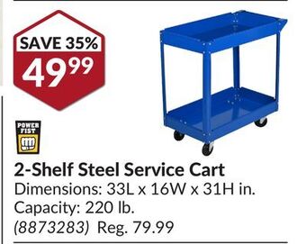 Princess Auto 2-shelf steel service cart offer