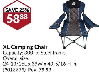 Princess Auto Xl camping chair offer