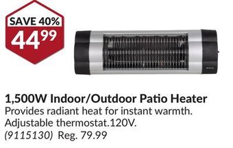 Princess Auto 1, 500w indoor/outdoor patio heater offer