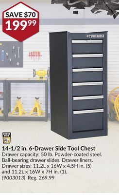Princess Auto 14-1/2 in. 6-drawer side tool chest offer