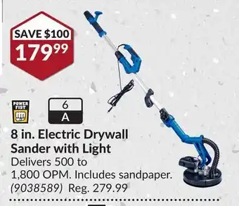 Princess Auto Power fist 8 in. electric drywall sander with light offer