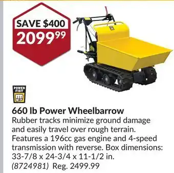 Princess Auto 660 lb power wheelbarrow offer
