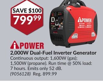 Princess Auto 2,000w dual-fuel inverter generator offer