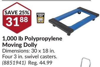 Princess Auto Polypropylene moving dolly offer