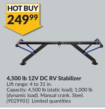 Princess Auto 4, 500 lb 12v dc rv stabilizer offer