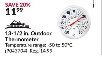 Princess Auto 13-1/2 in. outdoor thermometer offer