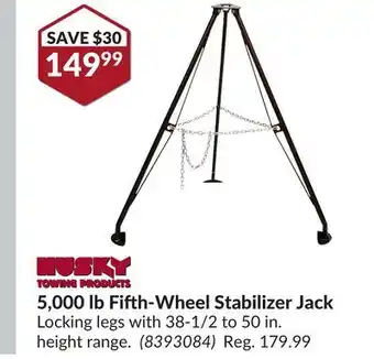 Princess Auto 5, 000 lb fifth-wheel stabilizer jack offer