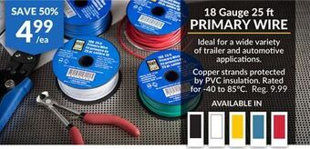 Princess Auto 18 gauge 25 ft primary wire offer