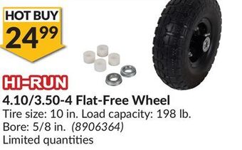 Princess Auto 4.10/3.50-4 flat-free wheel offer