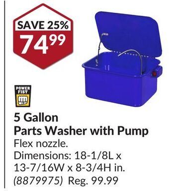 Princess Auto 5 gallon parts washer with pump offer